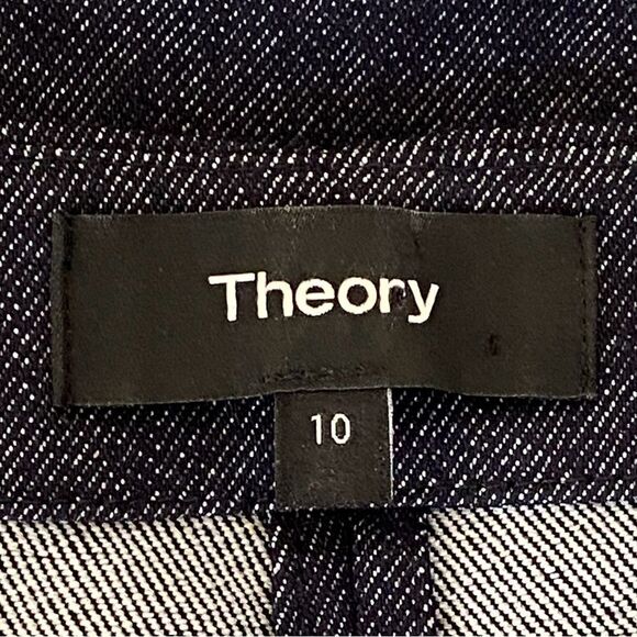 Theory Classic Jean Dark Denim Shift Mini Dress Sz 10 - Picture 10 of 16